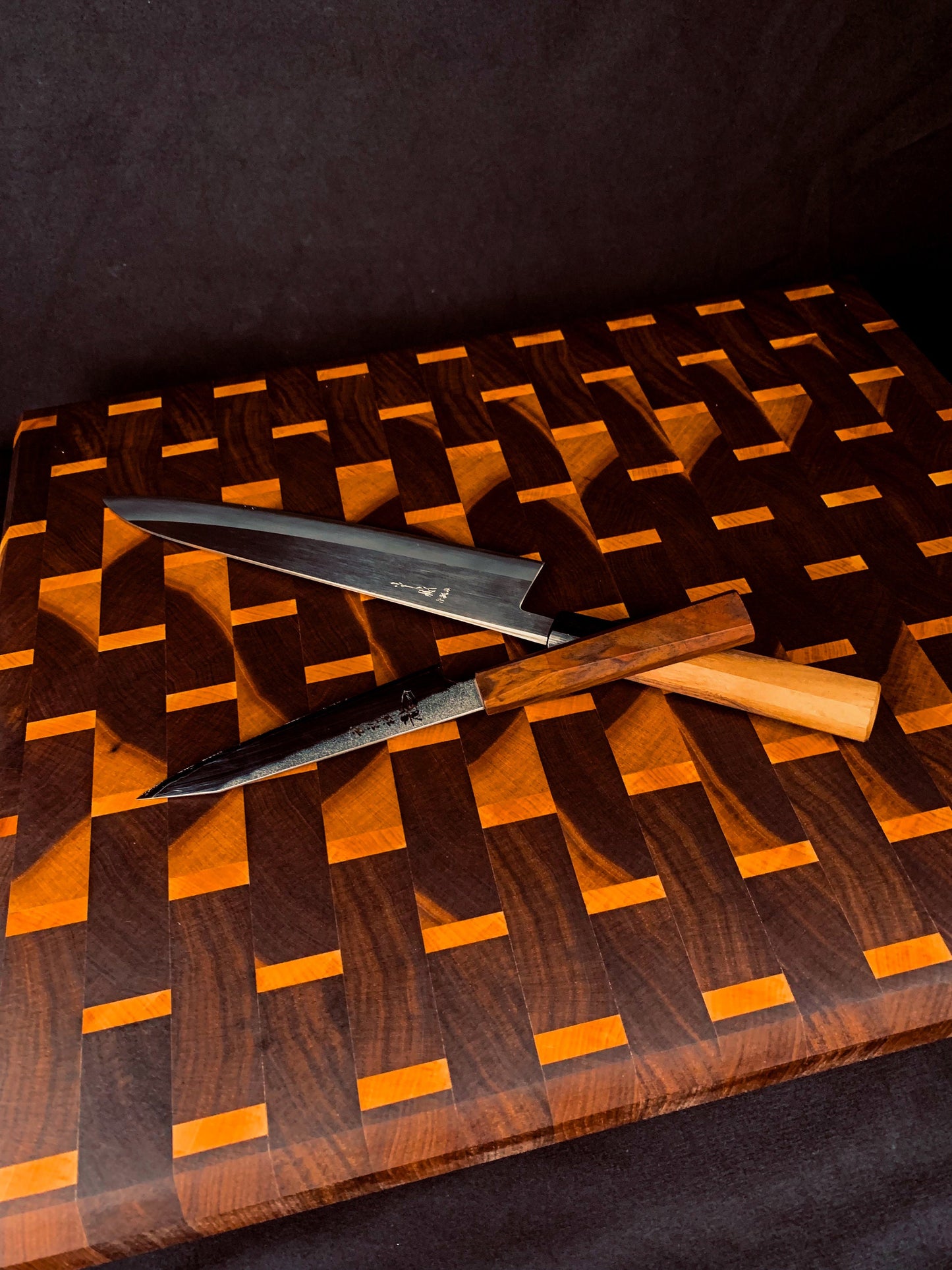 Luxury End Grain Walnut and Cherry Cutting Board | Elegant End Grain Wood Butcher Block | Craftsman Wooden Chopping Block