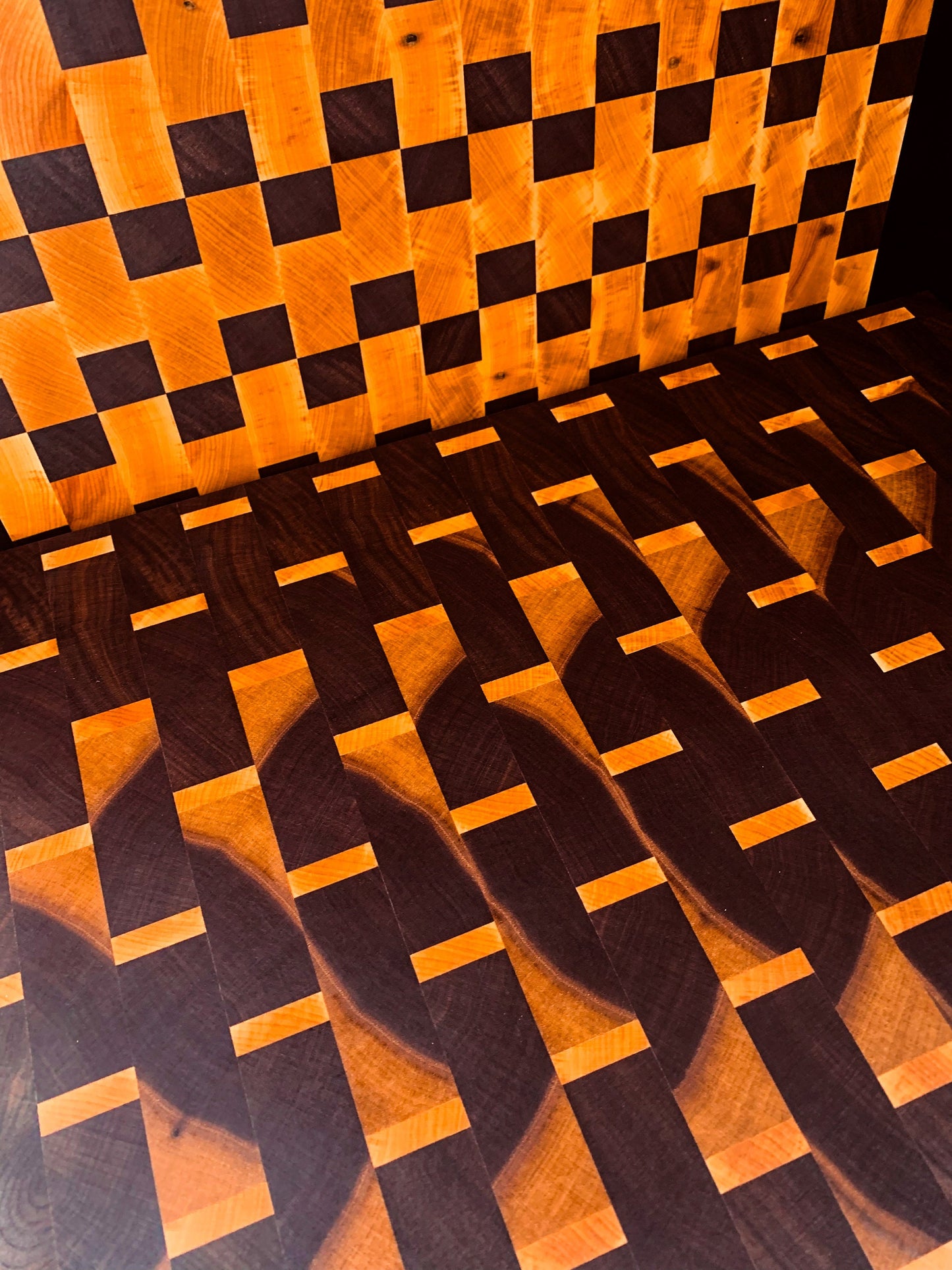 Luxury End Grain Walnut and Cherry Cutting Board | Elegant End Grain Wood Butcher Block | Craftsman Wooden Chopping Block