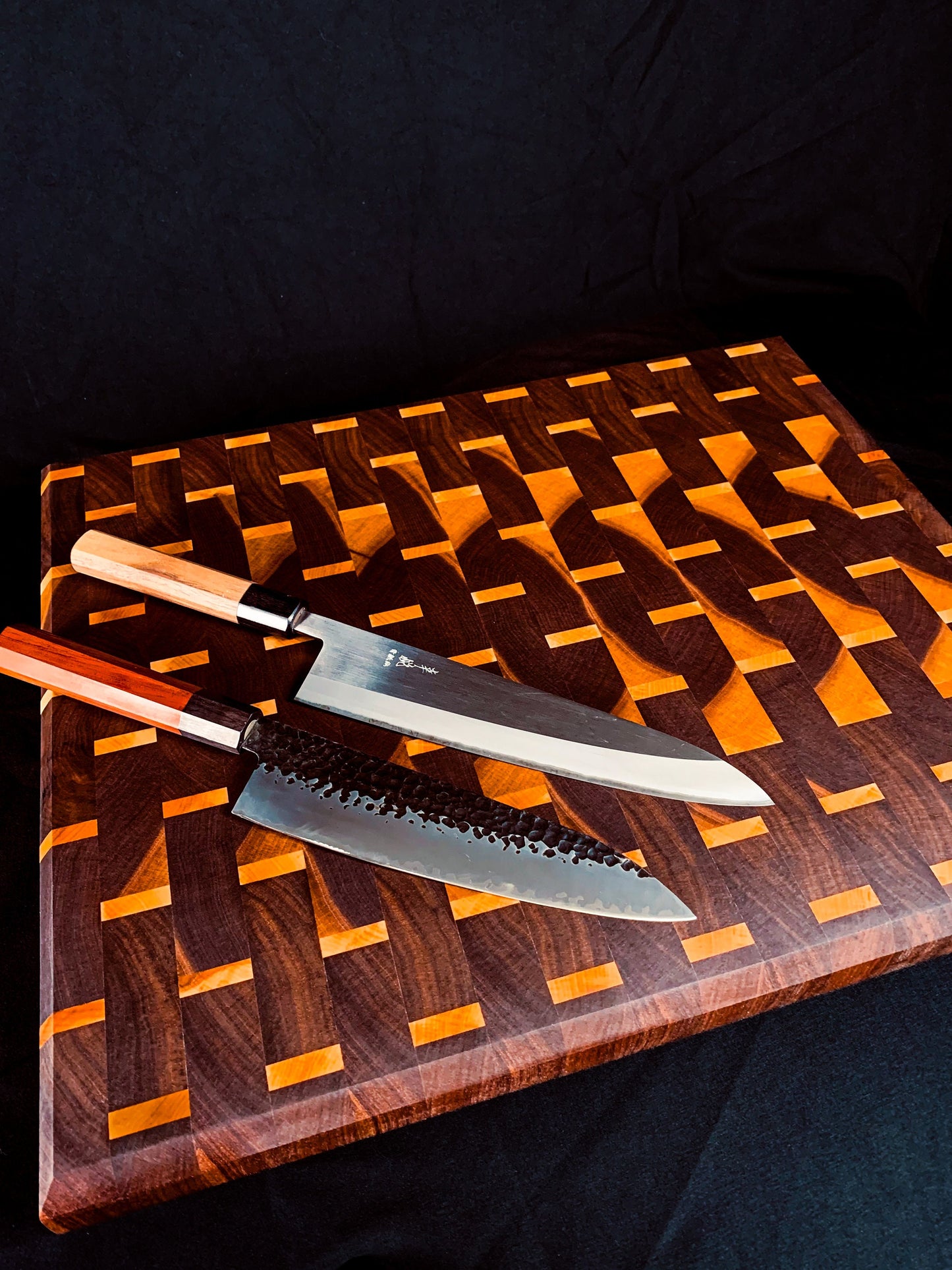 Luxury End Grain Walnut and Cherry Cutting Board | Elegant End Grain Wood Butcher Block | Craftsman Wooden Chopping Block