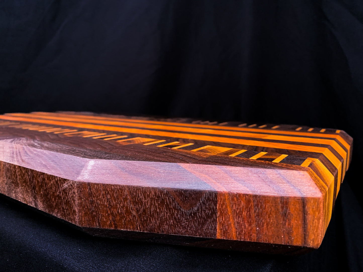 Luxury End Grain Cherry and Walnut Octagon Cutting Board | Elegant End Grain Wood Butcher Block | Craftsman Wooden Chopping Block