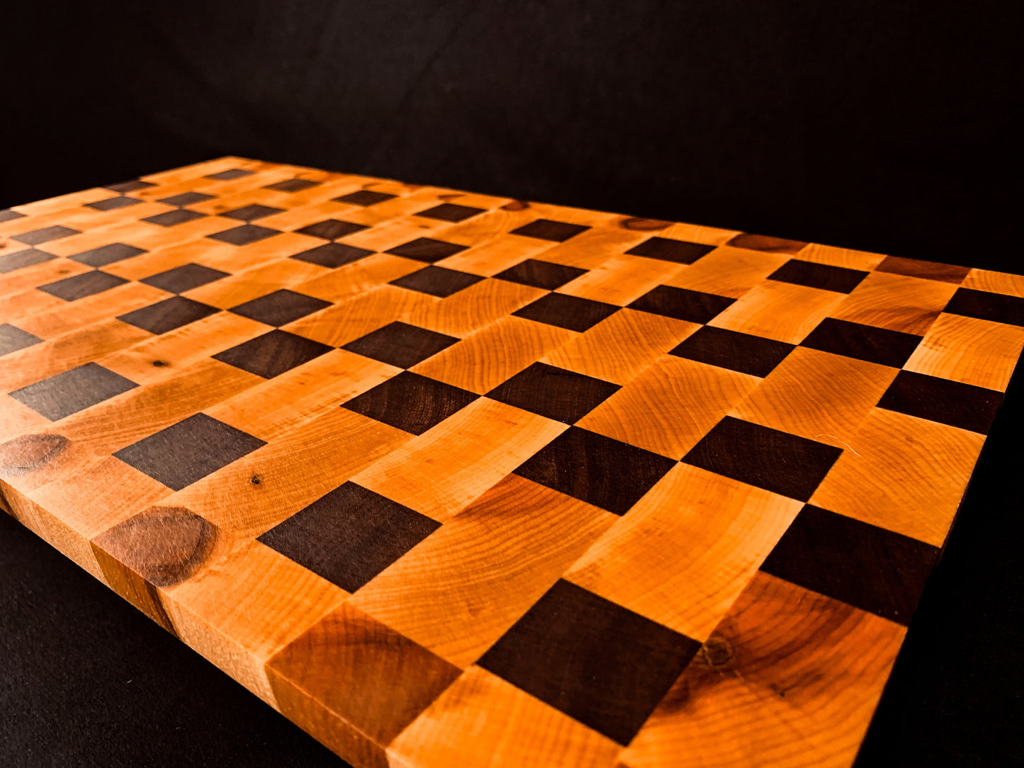 Luxury End Grain Maple and Walnut Cutting Board | Elegant End Grain Wood Butcher Block | Craftsman Wooden Chopping Block