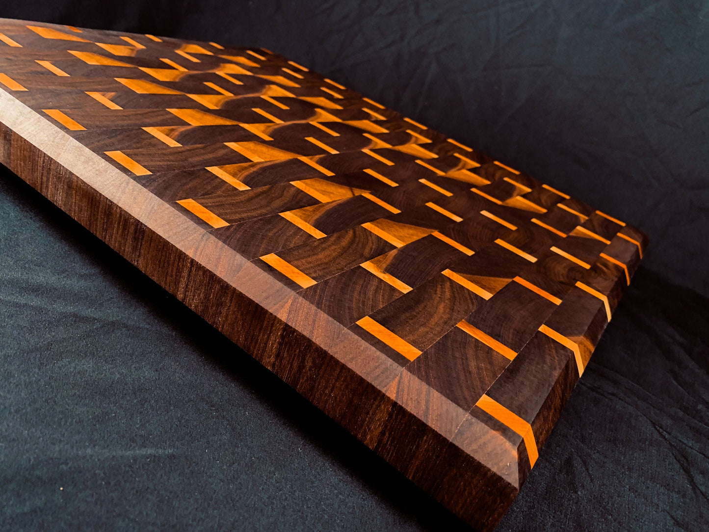 Luxury End Grain Walnut and Cherry Cutting Board | Elegant End Grain Wood Butcher Block | Craftsman Wooden Chopping Block