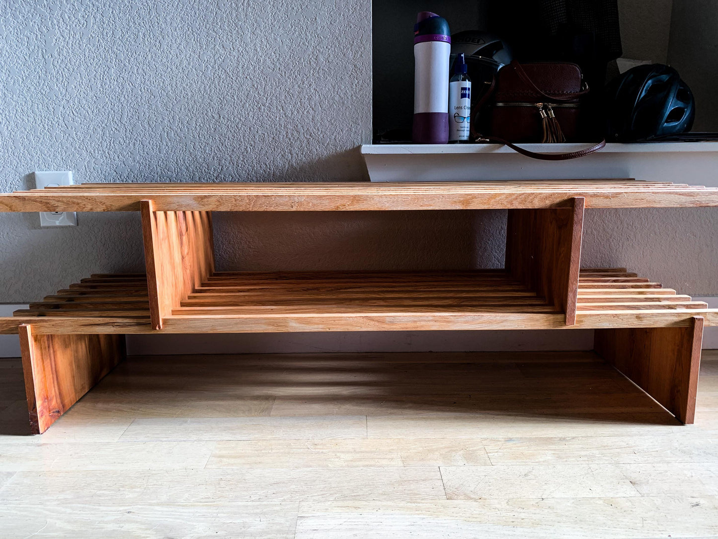 Maple Wood Shoe Rack | Handcrafted Wooden Shoe Storage | Wooden Footwear Organizer| Shoe Display Rack